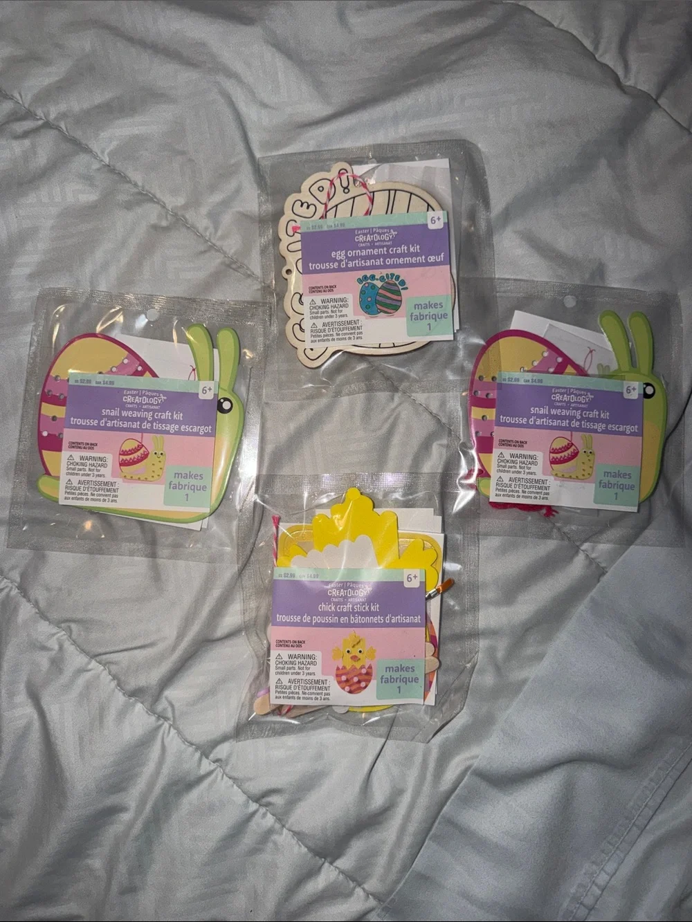 Easter Snail Weaving Craft Kits, chick craft stick kit & egg ornament craft kit